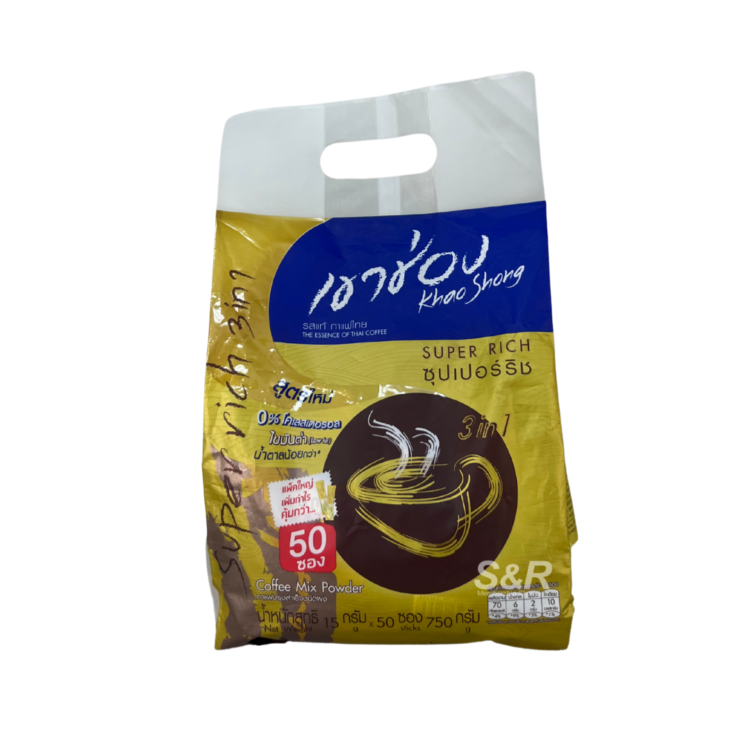 Khao Shong Super Rich 3-in-1 Thai Instant Coffee Mix 50 sticks Khao Shong Super Rich 3-in-1 Thai Instant Coffee Mix 50 sticks